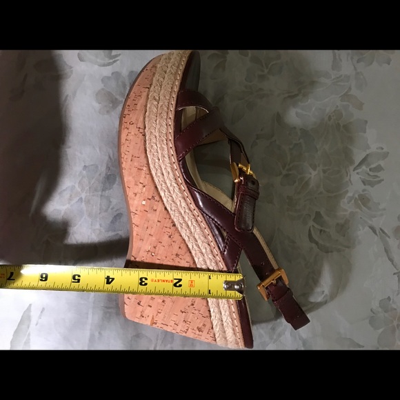 Prada espadrille wedges brown leather sz 37.5 euc - Picture 6 of 7